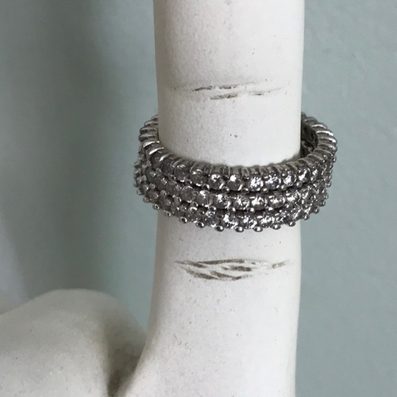 ETERNITY CZ DIAMOND BAND, Sz 8.5, Set of 3 Rings - Picture 4 of 8